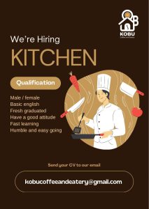 Lowongan Kerja Sebagai Kitchen untuk KOBU Coffee & Eatery Penempatan di Badung