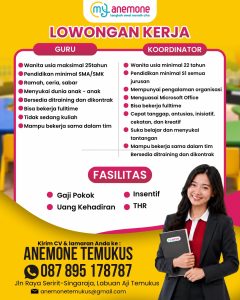 Lowongan Kerja Sebagai Koordinator, Guru Baca Tulis untuk Anemone Temukus Penempatan di Buleleng