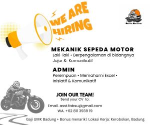 Lowongan Kerja Sebagai Mekanik Sepada Motor dan Admin untuk Orange Mechanik Penempatan di Badung