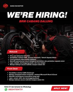 Lowongan Kerja Sebagai Mekanik dan Front Desk untuk Bang Ran Motor Penempatan di Badung