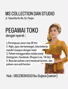 Lowongan Kerja Sebagai Pegawai Toko untuk MS Collection dan Studio Penempatan di Denpasar