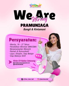 Lowongan Kerja Sebagai Pramuniaga untuk Tarochan Penempatan di Bali