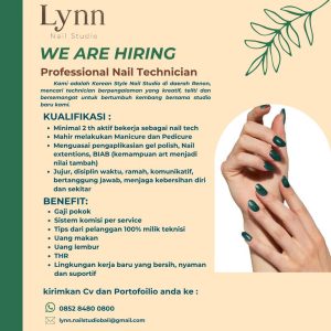 Lowongan Kerja Sebagai Professional Nail Technician untuk Lynn Nail Studio Penempatan di Denpasar