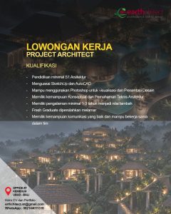 Lowongan Kerja Sebagai Project Architect untuk Earthchitect Penempatan di Ubud, Gianyar