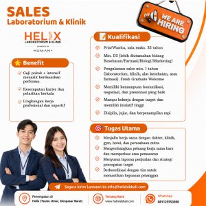 Lowongan Kerja Sebagai Sales, Admin dan Cleaning Service untuk HELIX Laboratorium & Klinik Penempatan di Denpasar