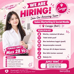 Lowongan Kerja Sebagai Sales Marketing & Social Media untuk Berry Nice Penempatan di Canggu, Badung
