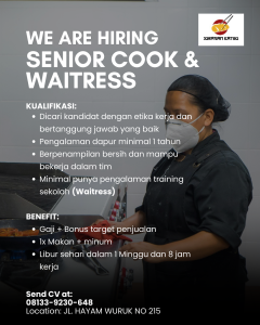 Lowongan Kerja Sebagai Senior Cook dan Waitress untuk Juragan Katsu Penempatan di Denpasar