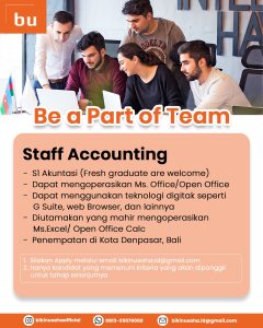 Lowongan Kerja Sebagai Staff Accounting untuk BikinUsaha ID Penempatan di Denpasar
