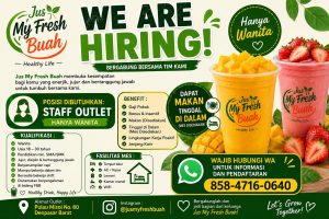 Lowongan Kerja Sebagai Staff Outlet untuk Jus My Fresh Buah Penempatan di Denpasar
