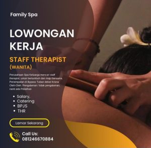 Lowongan Kerja Sebagai Staff Therapist untuk FAMILY SPA Penempatan di Badung