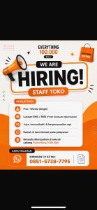 Lowongan Kerja Sebagai Staff Toko untuk Everything 100.000 Penempatan di Bali
