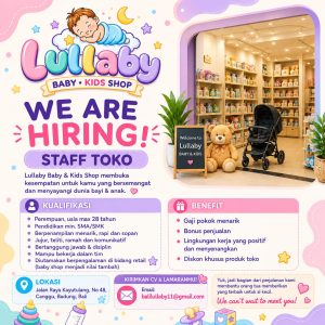 Lowongan Kerja Sebagai Staff Toko untuk Lullaby Baby and Kids Shop Penempatan di Canggu, Badung