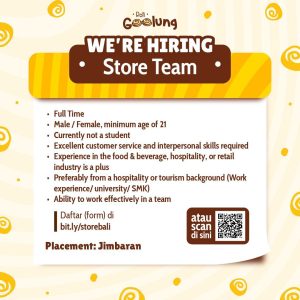 Lowongan Kerja Sebagai Store Team untuk Roti Goolung Penempatan di Badung