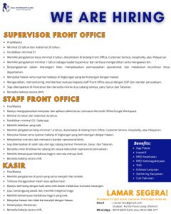 Lowongan Kerja Sebagai Supervisor Front Office, Staff Front Office dan Kasir untuk Bali Veterinary Clinic Penempatan di Bali