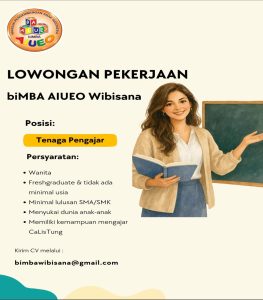 Lowongan Kerja Sebagai Tenaga Pengajar untuk biMBA AIUEO Wibisana Penempatan di Denpasar