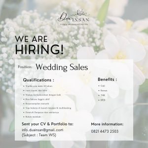 Lowongan Kerja Sebagai Wedding Sales untuk Dua Insan Penempatan di Denpasar

