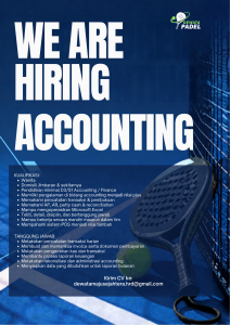 Lowongan Kerja Sebagai Accounting untuk DEWATA PADEL Penempatan di Badung