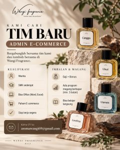 Lowongan Kerja Sebagai Admin E-Commerce untuk Wangi Fragrance Penempatan di Bali