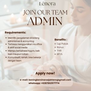 Lowongan Kerja Sebagai Admin untuk Lenora Penempatan di Denpasar