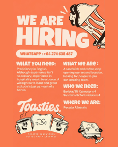 Lowongan Kerja Sebagai Barista dan Sandwhich Technician untuk Toasties Penempatan di Badung