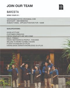 Lowongan Kerja Sebagai Barista untuk TAN-PANAMA Penempatan di Bali