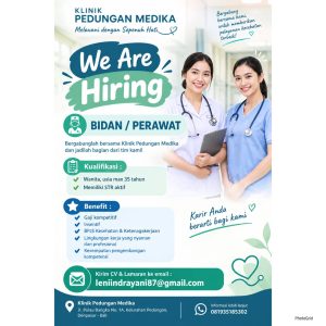 Lowongan Kerja Sebagai Bidan/Perawat untuk Klink Pedungan Medika Penempatan di Denpasar