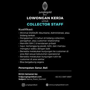 Lowongan Kerja Sebagai Collector Staff untuk Jungle Gold Penempatan di Sanur, Denpasar