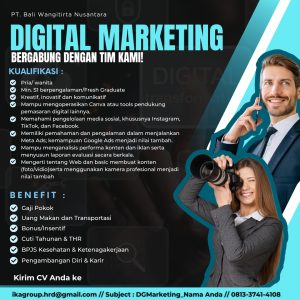 Lowongan Kerja Sebagai Digital Marketing untuk PT. Bali Wangitirta Nusantara Penempatan di Denpasar
