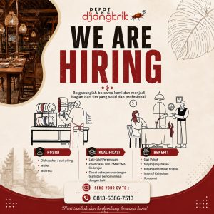 Lowongan Kerja Sebagai Dishwasher, Waiter dan Waiterss untuk Depot Gang Djangkrik Penempatan di Denpasar