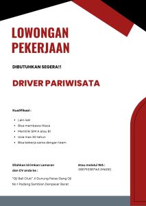 Lowongan Kerja Sebagai Driver Pariwisata untuk Oji Bali Club Penempatan di Denpasar