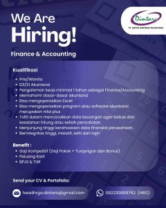 Lowongan Kerja Sebagai Kepala Gudang, Helper Gudang, Project Manager, IT Support, Finance & Accounting untuk PT. Dapur Inspirasi Nusantara Penempatan di Badung