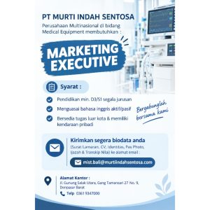 Lowongan Kerja Sebagai Marketing Executive dan Field Engineering untuk PT. Murti Indah Sentosa Penempatan di Denpasar