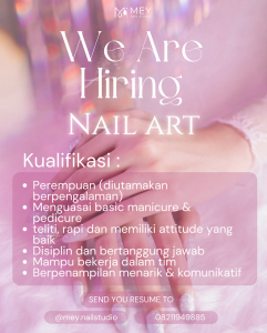 Lowongan Kerja Sebagai Nail Art untuk Mey Nail Studio Penempatan di Badung