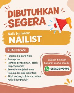Lowongan Kerja Sebagai Nailist untuk Nails By Ivdew Penempatan di Bali