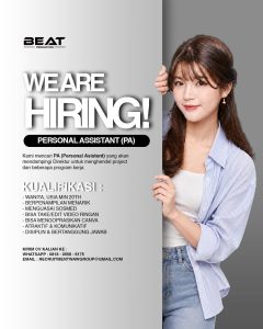 Lowongan Kerja Sebagai Personal Assistant untuk Beat Production Penempatan di Denpasar
