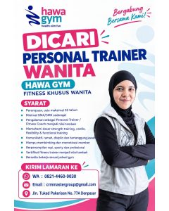 Lowongan Kerja Sebagai Personal Trainer Wanita untuk Hawa Gym Penempatan di Denpasar