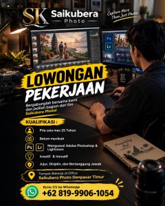 Lowongan Kerja Sebagai Photographer & Editor untuk Saikubera Photo Penempatan di Denpasar
