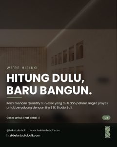 Lowongan Kerja Sebagai Quantity Surveyor untuk Bali Sakti Kreasindo Penempatan di Badung