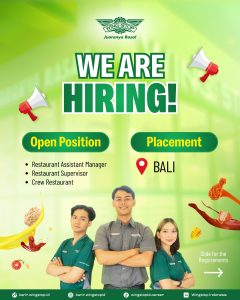 Lowongan Kerja Sebagai Restaurant Assistant Manager, Restaurant Supervisor, Crew restaurant untuk Wingstop Indonesia Penempatan di Bali