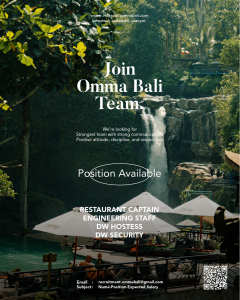 Lowongan Kerja Sebagai Restaurant Captain, Engineering Staff, DW Hostess dan DW Security untuk OMMA BALI Penempatan di Gianyar