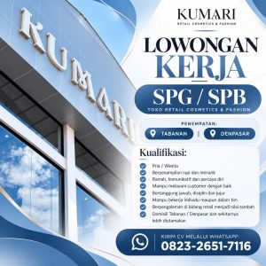 Lowongan Kerja Sebagai SPG dan SPB untuk KUMARI Cosmetics & Fashion Penempatan di Bali