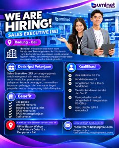 Lowongan Kerja Sebagai Sales Executive untuk Bumi Net Penempatan di Bali