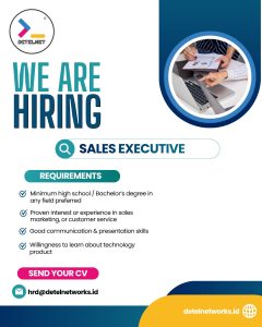 Lowongan Kerja Sebagai Sales Executive untuk DETELNET Penempatan di Bali