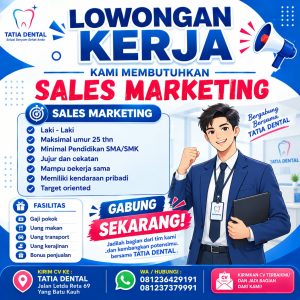 Lowongan Kerja Sebagai Sales Marketing untuk TATIA DENTAL Penempatan di Denpasar
