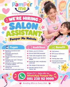 Lowongan Kerja Sebagai Salon Assistant untuk Pamper Me Nakula Penempatan di Badung