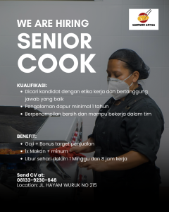 Lowongan Kerja Sebagai Senior Cook untuk Juragan Katsu Penempatan di Denpasar
