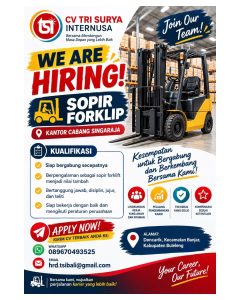 Lowongan Kerja Sebagai Sopir Forklip, Sales Marketing & Purchasing untuk CV. Tri Surya Internusa Penempatan di Denpasar