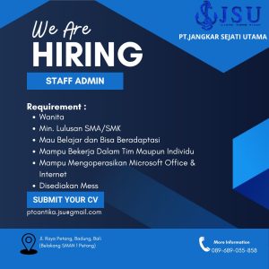 Lowongan Kerja Sebagai Staff Admin, Staff Permit untuk PT. Jangkar Sejati Utama (JSU Fiber Optik) Penempatan di Bali