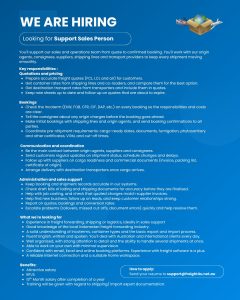 Lowongan Kerja Sebagai Support Sales Person untuk Freight4u Penempatan di Bali