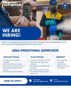 Lowongan Kerja Sebagai Teknisi Pest Control untuk Nohama Penempatan di Ubud, Gianyar 